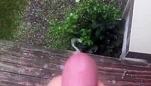 a guy jerks off outdoors in solitude