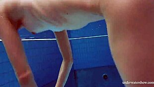 Martina's Tight Pussy in Blue Bikini Underwater