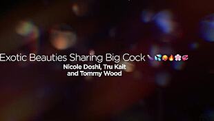 Nicole Doshi and Tru Kait sharing a huge cock today.