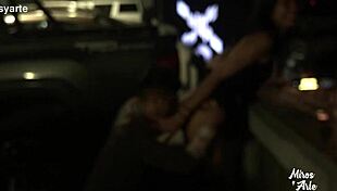 Miroslava gets her pussy licked by a stranger in parking.