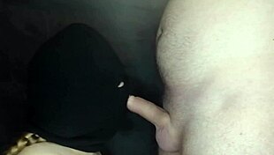 Step Sister's Hot Mouth Sucks Monster Cock Hidden By Balaclava