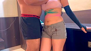 hot sexy bhabhi gets holi colors and gives blowjob before anal sex