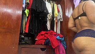 I caught my Brazilian nurse stepsister on cam in her room, oops!