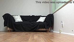 skinny brunette gagging on cock in anal pov