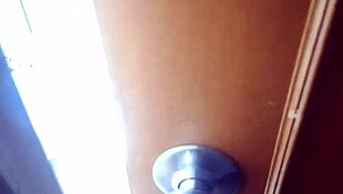 I masturbate watching my stepsister shower. She discovers me and gets hot with my cock.