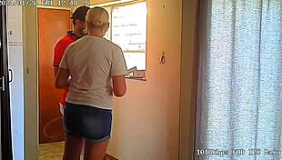 Caught Wife Fucking Pizzaguy on Spycam