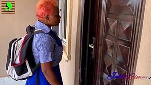 Huge ass teen swallows big cock in hardcore action.