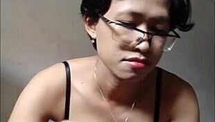 Big Tit Asian Shemale Teases with Masturbation Cumshot