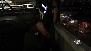 Miroslava gets her pussy licked by a stranger in parking.
