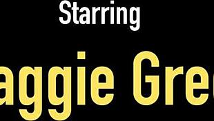 busty blonde maggie green slides favorite dildo between pussy lips