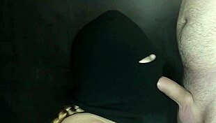Step Sister's Hot Mouth Sucks Monster Cock Hidden By Balaclava