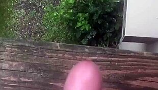 a guy jerks off outdoors in solitude