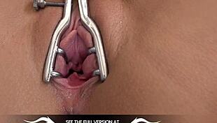 the raven haired babe tastes her own piss with toys and orgasm