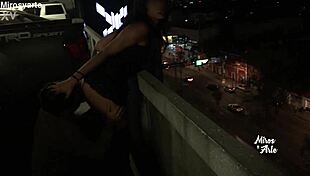 Miroslava lets a stranger lick her pussy in the parking lot.