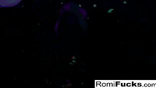 Romi Rain & Dani in Lesbian Black-Light Fun!