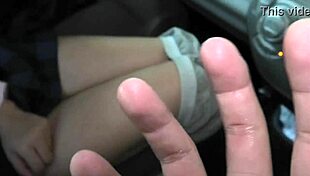 Asian Girl Moans in Car