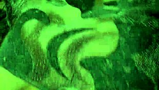 Young woman enjoys a solo ride on a large toy in POV