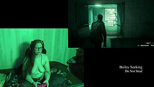 A Brunette With Long Hair And Glasses Enjoys Naked Time At The Lake House In Part 4.