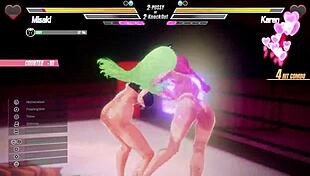 lesbians battle with anal and fingering