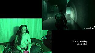 A Brunette With Long Hair And Glasses Enjoys Naked Time At The Lake House In Part 4.