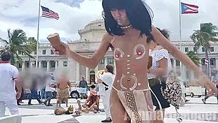 Wow! Hairy Latina Tribal Dance Compilation Naked In Public!