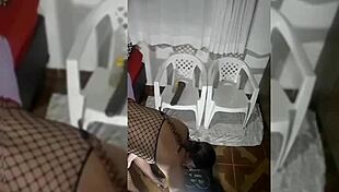 she's playing hot with that big dildo in her bodysuit.