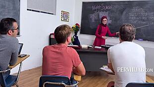 Teacher Maintains Hijab During Classroom Interaction