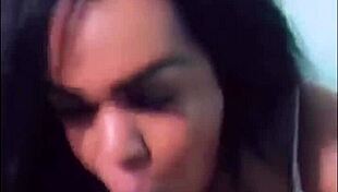 Travesti Gives Delicious Blowjob To Married Neighbor's Monster Cock