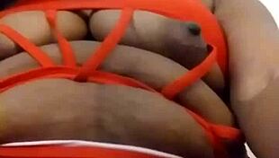 Ooh, babe stuffs tits with toys and fucks solo 😍