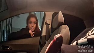 Risky Gesture For Attractive Girl On Street In Public