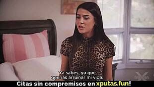 Brunette stepdaughter craves sex with father-in-law in Spanish sub