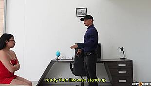 Seduce head of security at work for monster cock