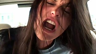 Brunette Slut in Stockings Gets Threesome Facial