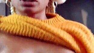 this hairy slut bounces on a dildo, squirting hard from her wet pussy while losing control.