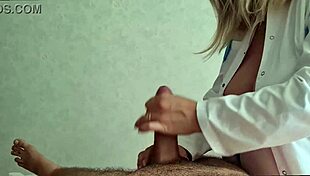 a beautiful masseuse doctor surprises with an aroused client’s erection