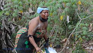 The mad BBW is picking dirt and getting fucked by a lonely guy