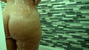 Stepmom in taboo doggystyle blowjob with stepson in hot water