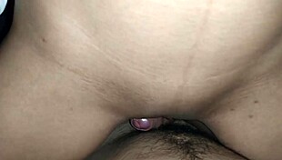 skinny brunette girl in homemade video with old man