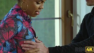 Beautiful Brunette Does Rimjob on Black