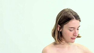 Sweet teen shaves herself carefully.