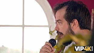 Mature redhead tricks neighbor into orgasm in stockings.