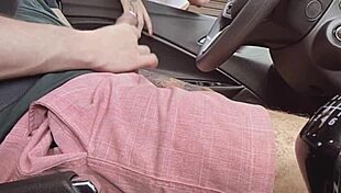 hot girl gives handjob in public street, so exciting!