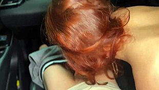 Brunette Gives Best Blowjob in Car with Dirty Talk