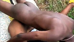 Ebony Girls Feel Huge Cocks Cum On Their Asses