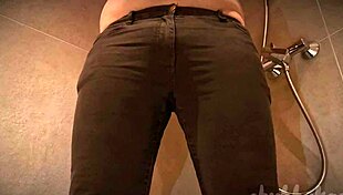 chubbykaot masturbates and pisses in her jeans outdoors