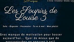 louise sighs in french solo session
