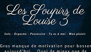 louise sighs in french solo session