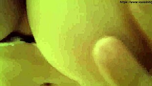 the student with big tits gives a handjob to her boyfriend's monster cock