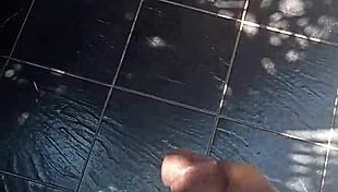 stroking my dick outdoors