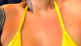 Training In Gym Facing Copacabana Beach In Transparent Bikini, Guys Stare At Wet Pussies.